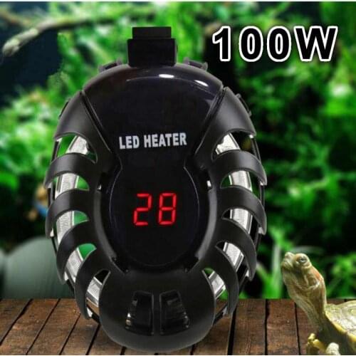 Super 100W LED Digital Fish Tank Water Heater Automatic Thermostat Aquarium Temperature Controller For Fish Turtle Tank 35-75L