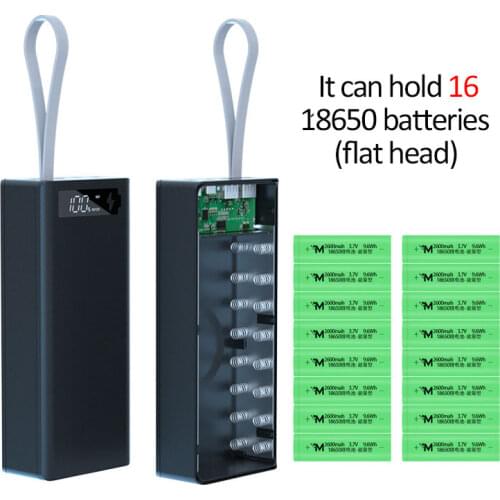 Welding Free 16*18650 Battery Storage Box PD 3.0 USB 10W Fast Wireless Charging DIY Power Bank Case 18650 Battery Holder Box