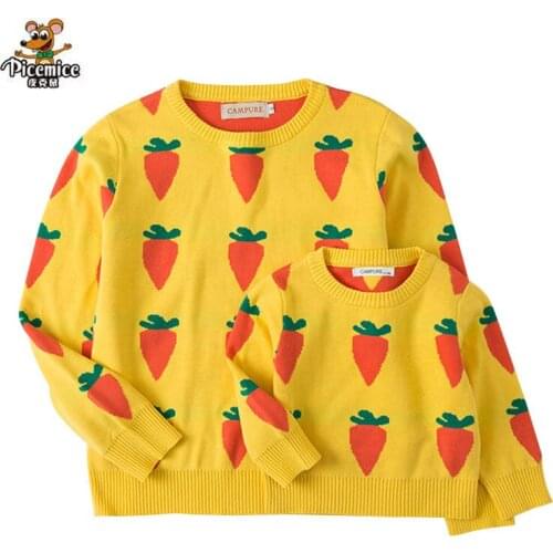 Mother Daughte Sweaters 2020 Autumn Winter Children Men Women Girls Sweatears Family Clothing Thin Family Matching Outfits