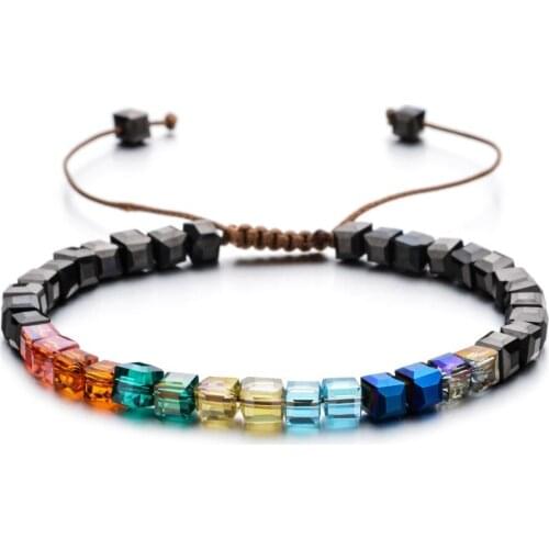 ZMZY Simple Chakra Bracelet Glass Crystal Yoga Style Fashion Charm Bracelets For Women Bangles Wedding Bridal Jewellry Gifts
