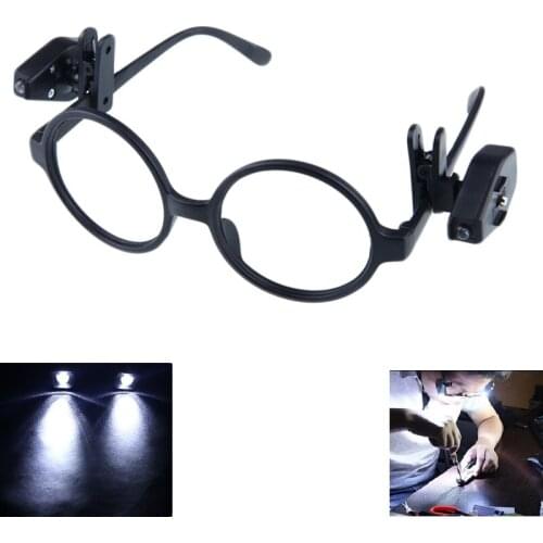 1Pair Universal Book Reading Lights Night Light For Eyeglass and Tools Mini LED Eyeglass Clip Portable Lamp