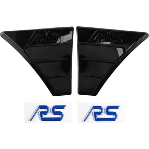2Pcs -RS Style Bright Black Side Wing Fender Air Flow Grill Intake Vent Trim for Ford Focus MK2 Style Car