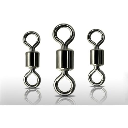 20Pcs/lot copper Steel Ball Bearing Rolling Swivel Solid Rings Fishing Connector Fishing Hook Lure Fishing Accessories