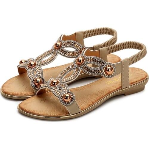 2020 New Summer Bohemia Women Sandals Flat shoes Woman Comfortable Casual Beach Sandals Ladies Soft Bottom Slippers Female Shoes