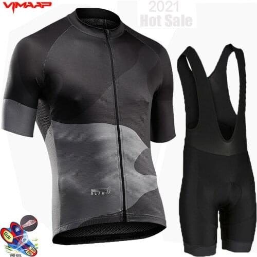 2021 Summer Cycling Pro Team Mens Short Sleeve Black Jersey Set 19D Gel Pad Bib Shorts Ciclismo Maillot Bike Cycling Clothing