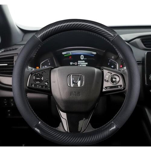 38CM Genuine Leather Steering Wheel Covers for Honda Accord City Civic Fit Brio CRV HRV Mobilio Odyssey Accessories