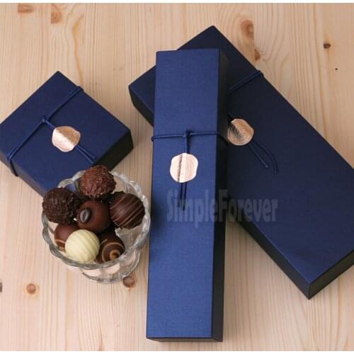 4/6/12 Packed Deep Sapphire Blue Chocolate Paper Box Valentines Day Christmas Birthday Party Gifts Packaging Boxes