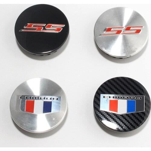 4 pcs 67mm SS Letter Auto Logo Car Emblem Badge ABS Carbon fiber Custom Rim Hub Wheel Center Caps Covers For Chevrolet CAMARO