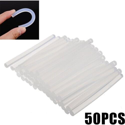 50pcs Hot Melt Glue Sticks Transparent Hot Adhesive Melt Stick Gun Tools Accessories Heating Glue 100*7mm