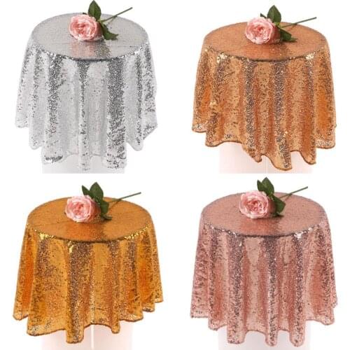 80cm Glitter Sequin Round Table Cloth Cover Waterproof Oilproof Table Cloths for Home Tablecloth Dining Table Cover Desk Cloth