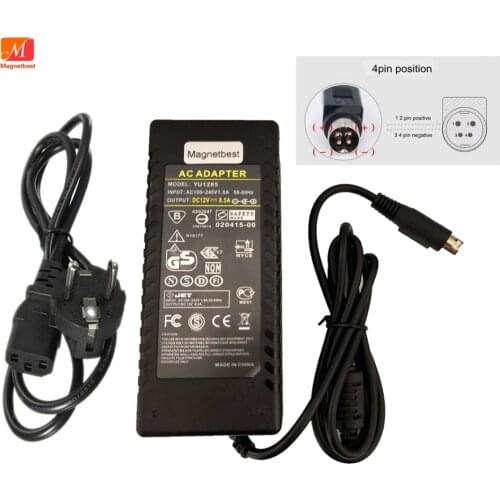 12V 8A LCD TV Monitor Flat Panel TV DVR Power Adaptor 12v 8.5a 4pin Adapter VCR Adapter 4 Pin Switching Power Supply Charger
