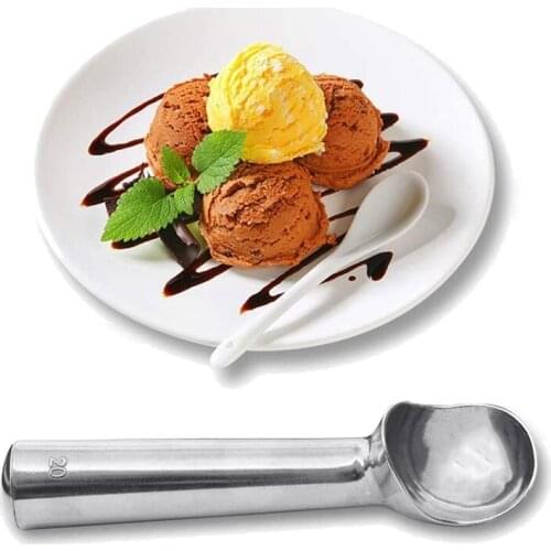 Nonstick Anti-Freeze Aluminum Ice Cream Scoop 2 Oz Aluminum Ice Cream Spoon Ice Cream Ball Digger Spoon 3 Pack Silver