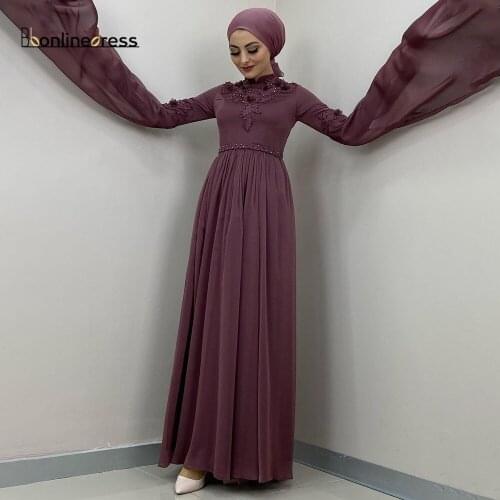Bbonlinedress Burgundy Tulle Cotton Muslin High Waist Evening Dresses Simple Formal Gown Arabic Women Party Dress robe de soiree