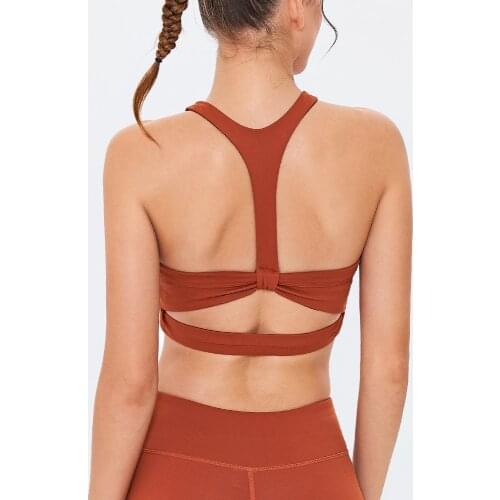 New Summer Sexy Halter Push Up Sports Bra Padding Crop Top For Fitness Wear Vest Gym Womens Running Top Female Short Brassiere