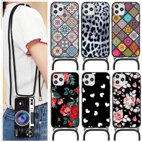 Lanyard Cases For Xiaomi Redmi Mi Poco F3 X3 11 Note 10 9 9S 8 8T 7 6 10T Pro 6X K20 K30S Pro SE Lite 7A 9C CC9e Wrist TPU Funda