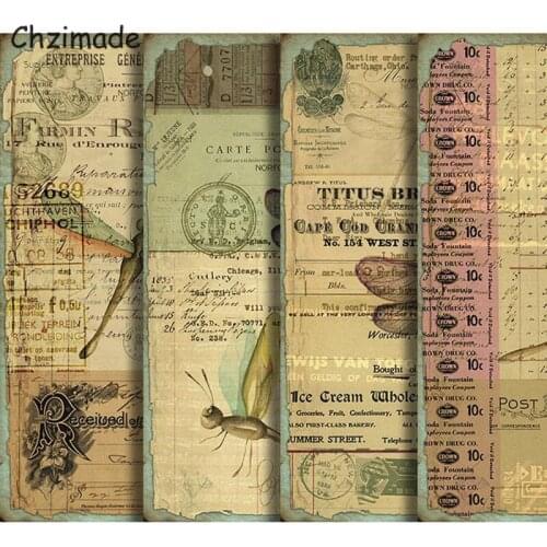 Chzimade Junk Journal Leaves Insects Self-Adhesive Scrapbooking Sticker 14X19CM For Diary Notebook Diy Handmade Paper Crafts