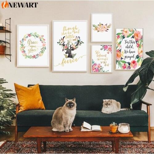 Water Color Flower Decoration Canvas Painting Colorful Modern Poster For Living Room Wall Art Picture Home Decorative Design