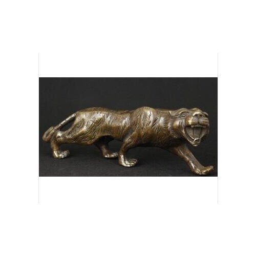 Art Bronze home decoration Folk Culture Brass Elaborate Chinese Handwork Copper Animal Tiger Statue