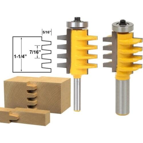 Finger Joint Router Bit with 1/2" or 1/4" Shank Reversible Finger Joint Glue Joint Router Bit for Woodworking