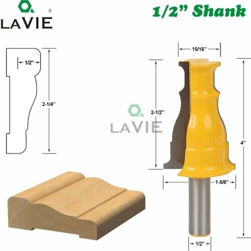LA VIE 1pc 12mm 1/2" Shank 12.7mm Door & Window Casing Router Bit Case Molding Knife Wood Milling Cutter Woodworking Bit MC03118