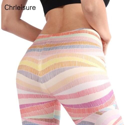 CHRLEISURE Women Sexy Leggings Digital Printing High Waist Waist Hip Gym Leggings Fitness Workout Ankle-Length Sportswear Female