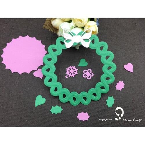 AlinaCraft METAL CUTTING DIES 8pc bow circle background die knife mold cutter Scrapbook PAPER CRAFTER album card punch stencils