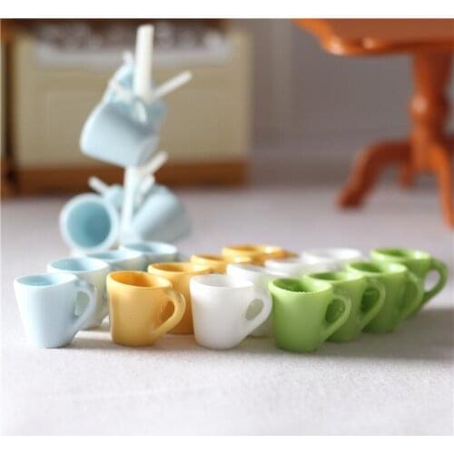 4PCS/Lot 1:12 Miniature Dollhouse Mini Mug Cups for 1/6 Doll House Kitchen Toys Accessories