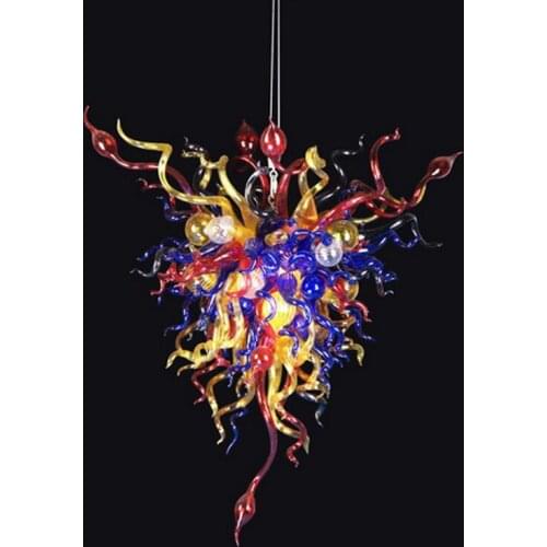 Multi Color Blown Murano Glass Hanging LED Chandeliers Chihuly Style Modern Art Designed Glass Lightings