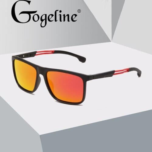 Gogeline Brand Mens Square Polarized Sunglasses UV400 Mirror Lens Eyewear TR90 Accessories Male Sun Glasses For Men/Women