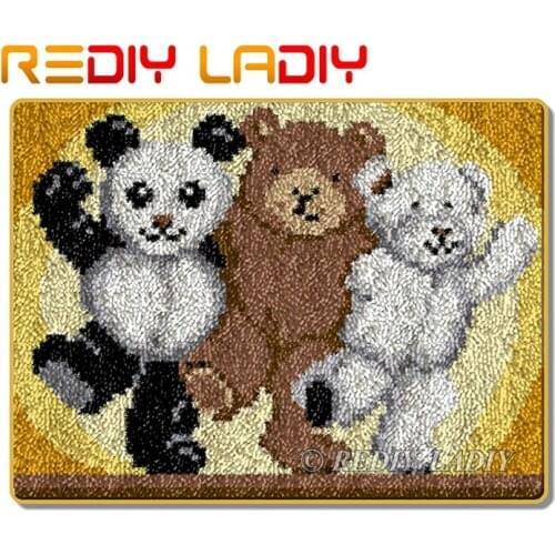 Latch Hook Kits Make Your Own Rug Best Friends Crocheting Cushion DIY Carpet Rug Set Acrylic Yarn Printed Canvas Hobby & Crafts