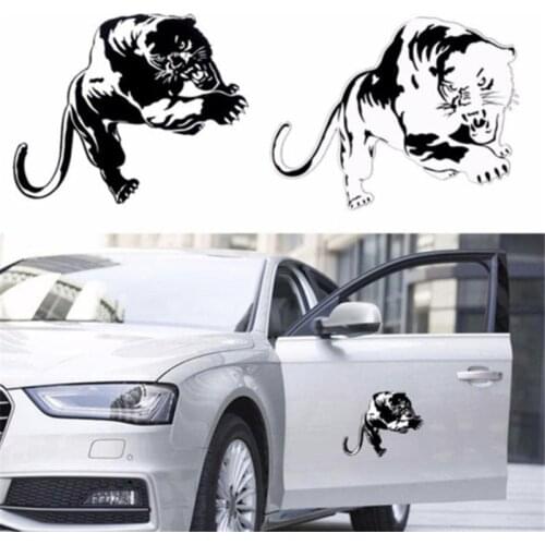 Tiger Car Stickers 3D Fiery Wild Panther Hunting Funny Sticker On Car Stickers And Decals Window Vinyl Car Styling