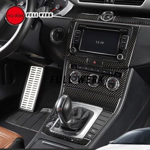 Carbon Fiber Look Car Interior Decoration Trim Cover Sticker for Volkswagen VW CC 10-18 Interior Mouldings Accessories
