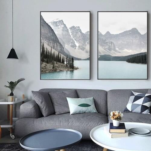 Mountain Lake Forest Wall Art Nature Landscape Pictures Nordic Posters And Prints Canvas Paintings Minimalist Living Room Decor