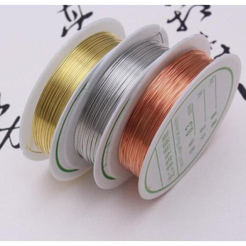New 0.2/0.3/0.4/0.5/0.6/0.8/1mm 1 Roll Alloy Cord Silver Gold Color Craft Beads Rope Copper Wires Beading Wire