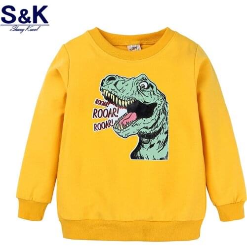 New animal print Pullover Tee Autumn Winter Kids Yellow Sweatshirt Tops Long Sleeve T-shirt Boys Girls Child Baby Clothes XC-183