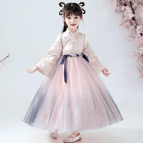 Autumn And Winter Girls' Ancient Chinese Costume Super Immortal Ru Skirt Dress Stage Costume Wedding Flower Childrens Wear