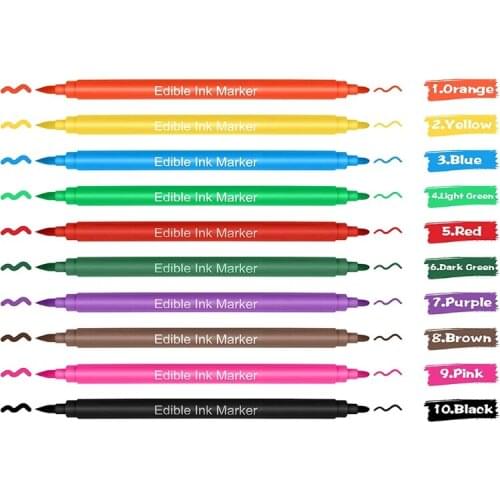 Food Coloring Pen Food Coloring Marker Double Sided Food Grade Gourmet Writers for Cake Cookie Fondant Decorating Gift