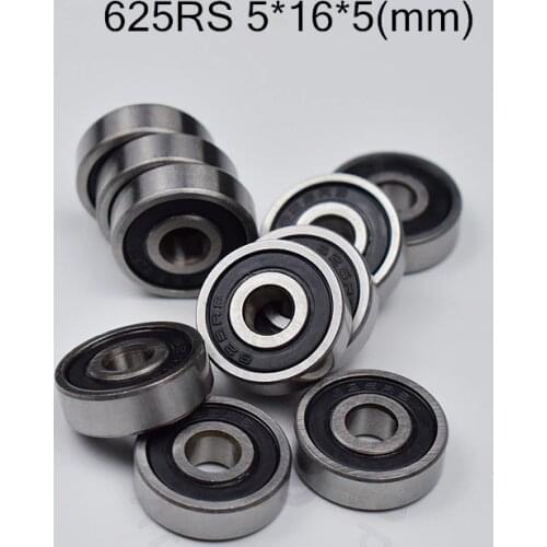 625 625RS 5*16*5(mm) 10pieces bearing free shipping ABEC-5 rubber Sealed Bearing 625 625RS chrome steel deep groove bearing