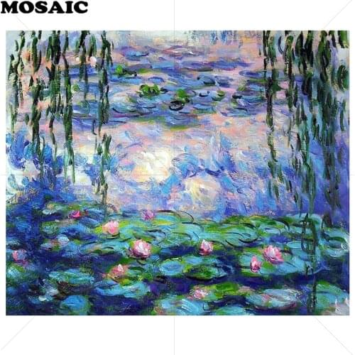 Household Essentials Diamond Embroidery Water Lilies image,diamond Pattern 5d DIY diamond painting 3D Cross-stitch Mosaic art