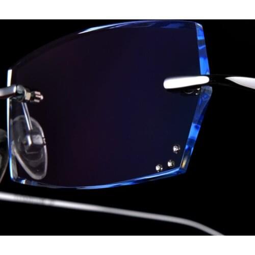 Sell Free Shipping Solid Titanium Rimless Glasses Fashion Rimless Prescription Glasses Diamond Myopia, Hyperopia Optical Glasses