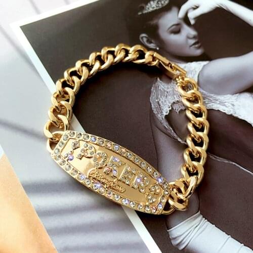 RZ116 Hip Hop Trend Hiphop Damond Bracele Street Collocation Bracelet Exaggerated Personality Fashion Bracelet Women