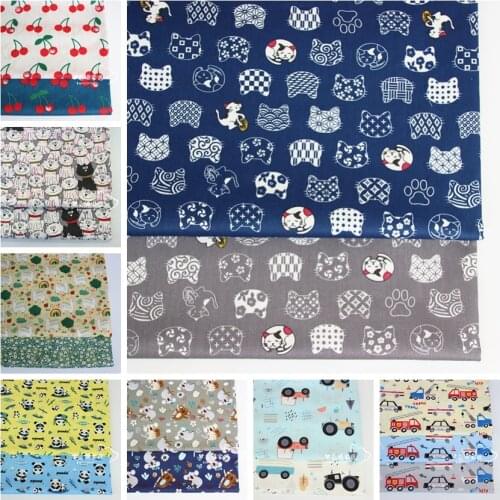 Cat 100% Cotton PrintedTwill Fabric, DIY Patchwork Cloth Textile Tissue Sewing Quilting Fat Quarters Material For Baby&Child