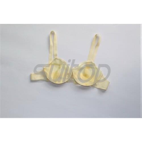 Sexy latex adult bra rubber trasparent and white with underwire
