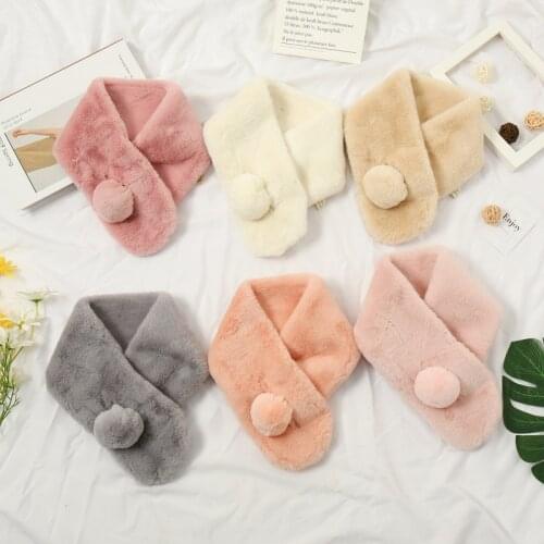 Kids Scarf Boys Girls Keep Warm Accessories Baby Winter Warm Plush Shawl Scarves Children Neck Collar Cheap Parent Korean Type