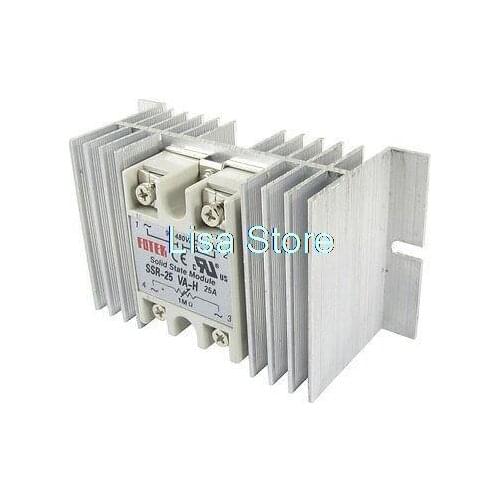 SSR-25 VA-H Adjustable Resistance Type Solid State Relay SSR 25A 90-480V AC 1MOhm w Heatsink