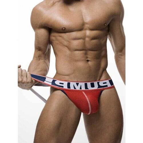 Gay Men Underwear Sexy Mens Thongs Jockstrap Cotton Bikini G String Comfortable Mesh Panties Man Slip Lingerie Sissy Underpants