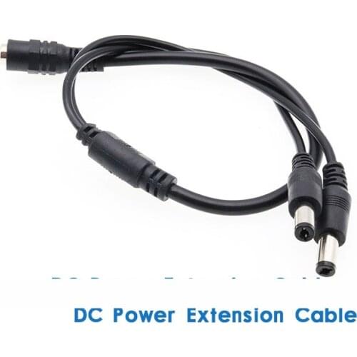 Pure Copper 1 To2 DC Monitor Power Extension Cable 5.5 * 2.1mm Connector Security Accessories