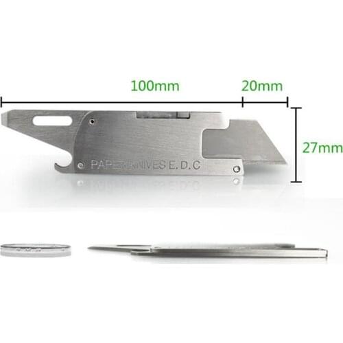 Utility Knife Box Cutter Multitool Keychain Pocket Bottle Opener Screwdriver