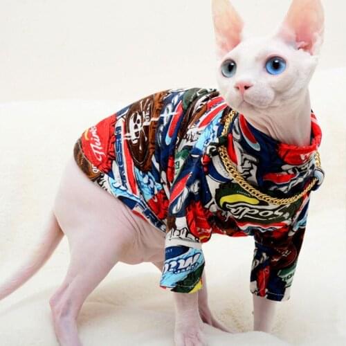 Spring and Summer Fashion Cat Clothes Thin Breathable Dog Clothing for Pet Clothes 95% Cotton Bottle Cap Print