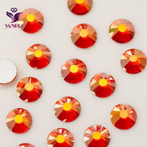YANRUO Hyacinth AB (236 AB) Non Hotfix Rhinestones Flatback Glass Stones Crystal DIY Glue on Fabric Dance Dress